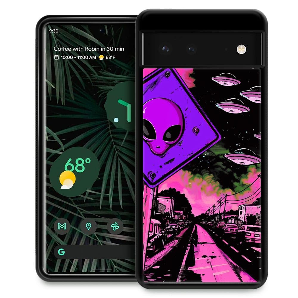 CARLOCA Compatible with Google Pixel 6 Case,Trippy Alien Pattern Design for Girl Boy Shockproof Anti-Scratch Case for Google Pixel 6