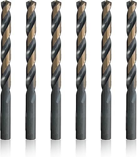 Drill America 10.00mm High Speed Steel Black & Gold KFD Split Point Drill Bit (Pack of 6), KFD Series