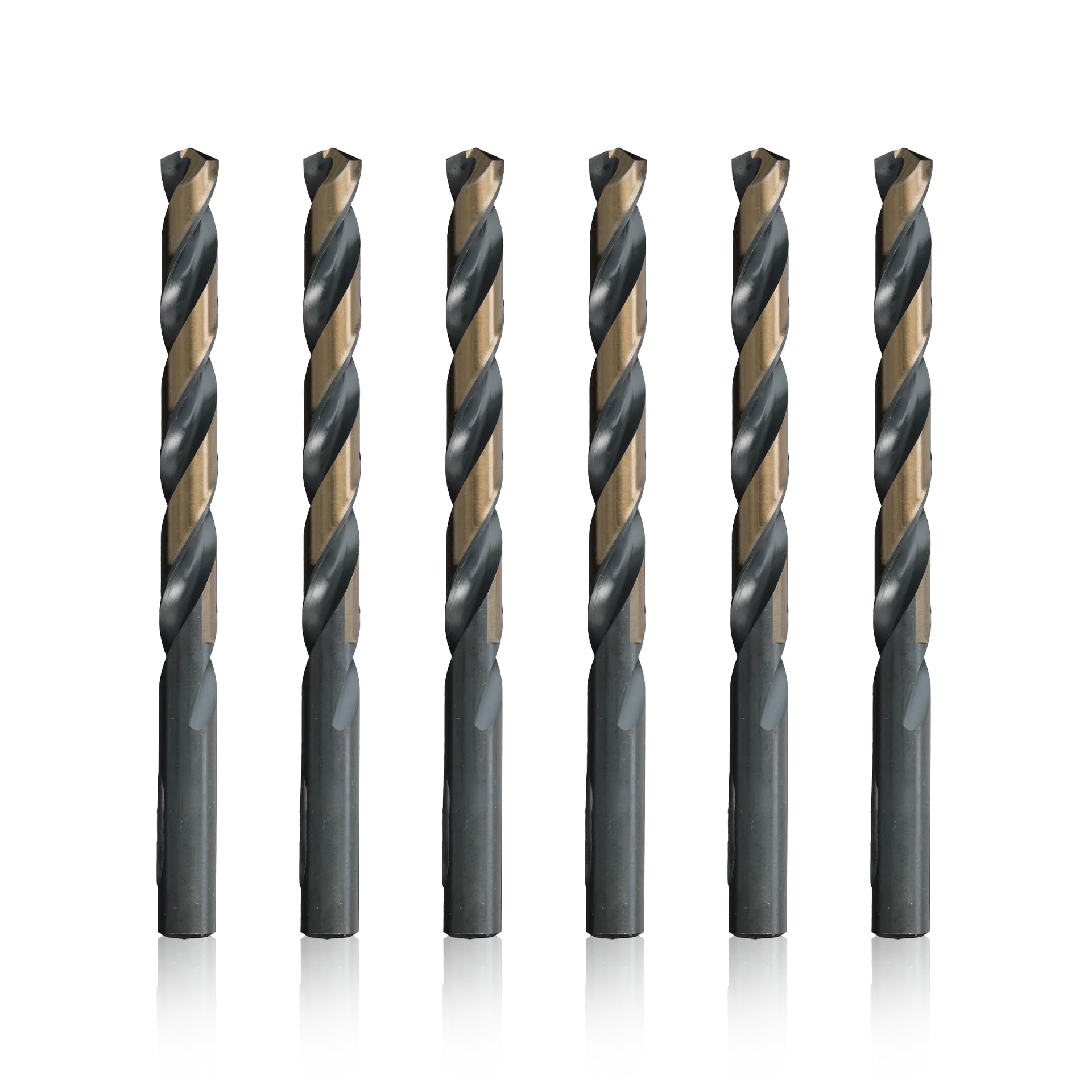 Drill America 13/32" High Speed Steel Black & Gold KFD Split Point Drill Bit (Pack of 6), KFD Series