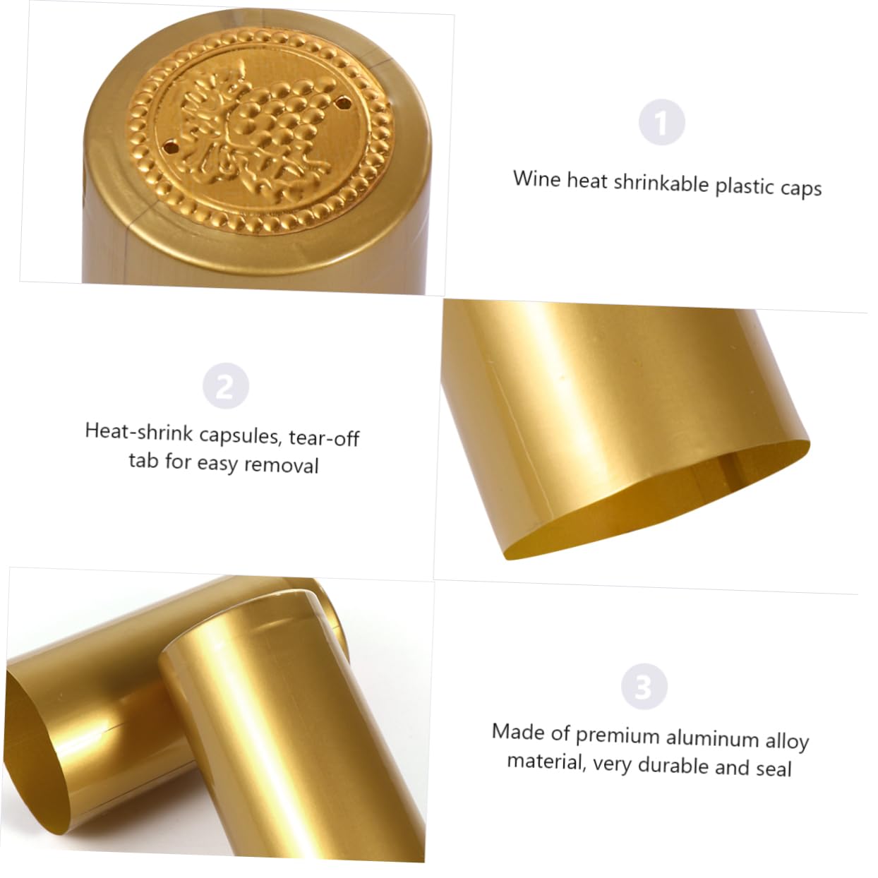 AUTSUPPL 100pcs Wine Bottle Heat Shrink Capsules Seal Covers for Wine Bottles Easy to Use Heat Shrink Film for Home Brewing Flexible and Decorative Sealing