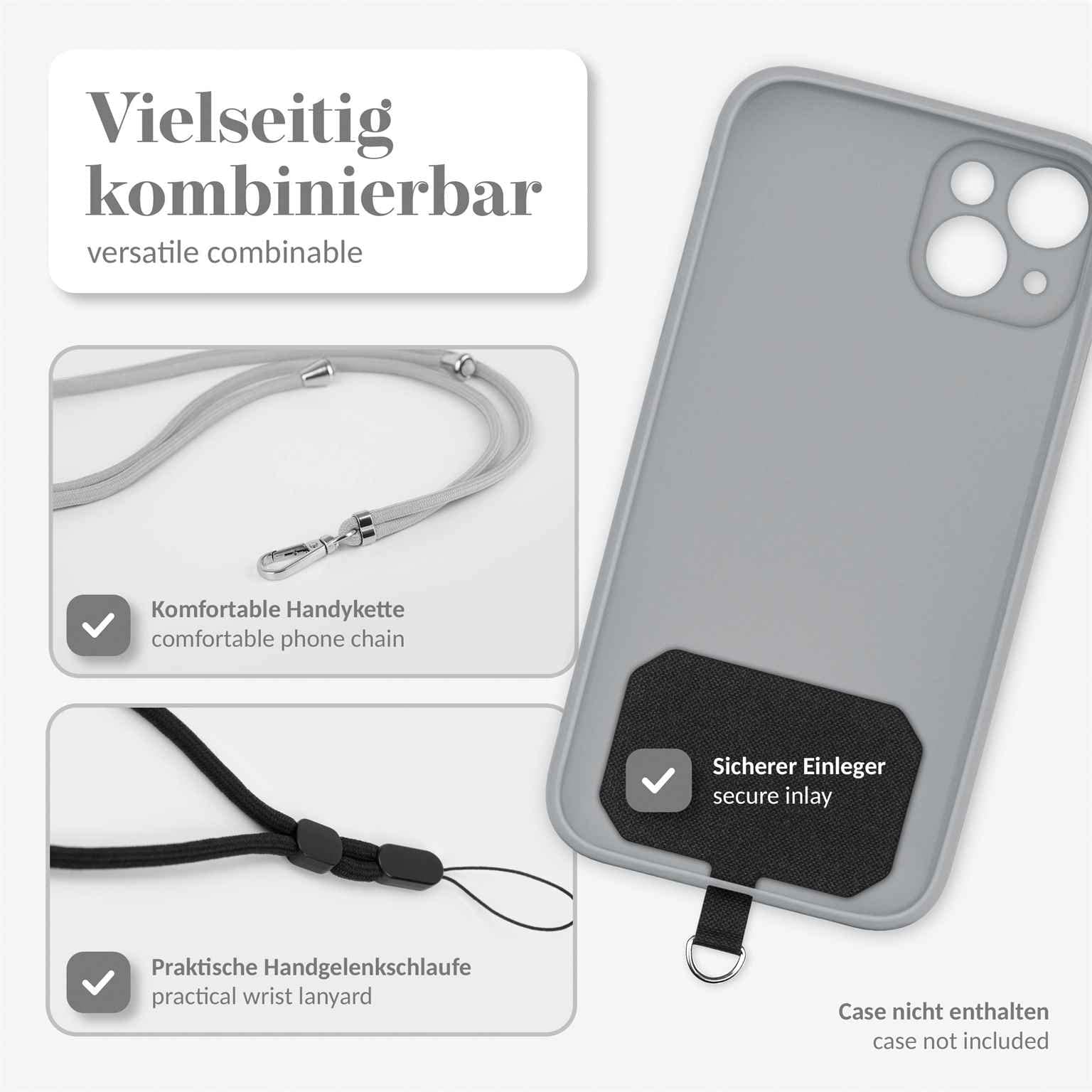 Moex Collana E Tracolla Per Cellulare Compatibile Honor 20 Pro, Custodia In Silicone Nero Con Cordino Regolabile Fino A 155 Cm - 3