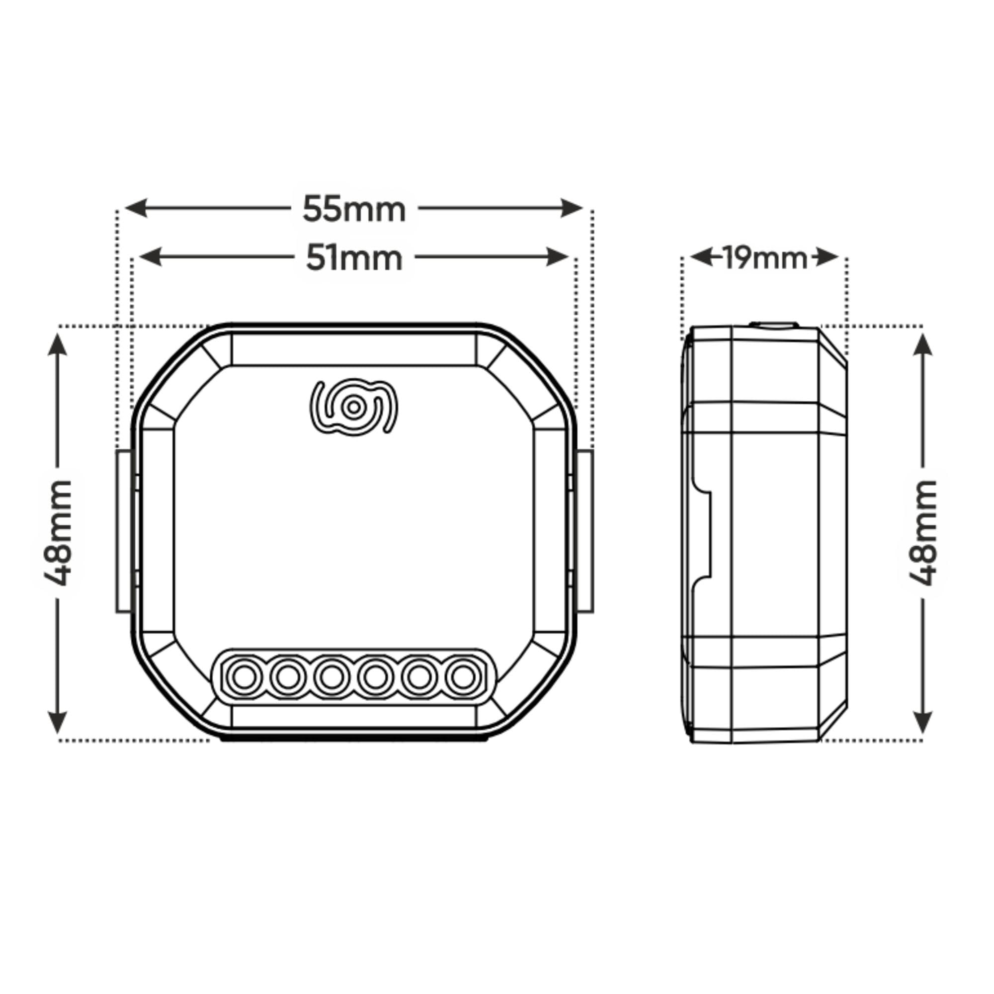 Interruttore Wifi/Bluetooth Relè Wifi Tuya Smart Controllo Remoto Rele per Luci Montaggio in Scatola di Giunzione o su Guida DIN (relè con dimmer - 2 canali)