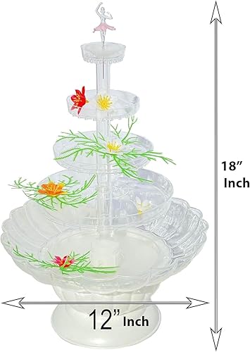Miniatura 4 de Crafts Central Fuente de agua de plástico transparente iluminada de 18 pulgadas para bodas o centro de mesa de pastel