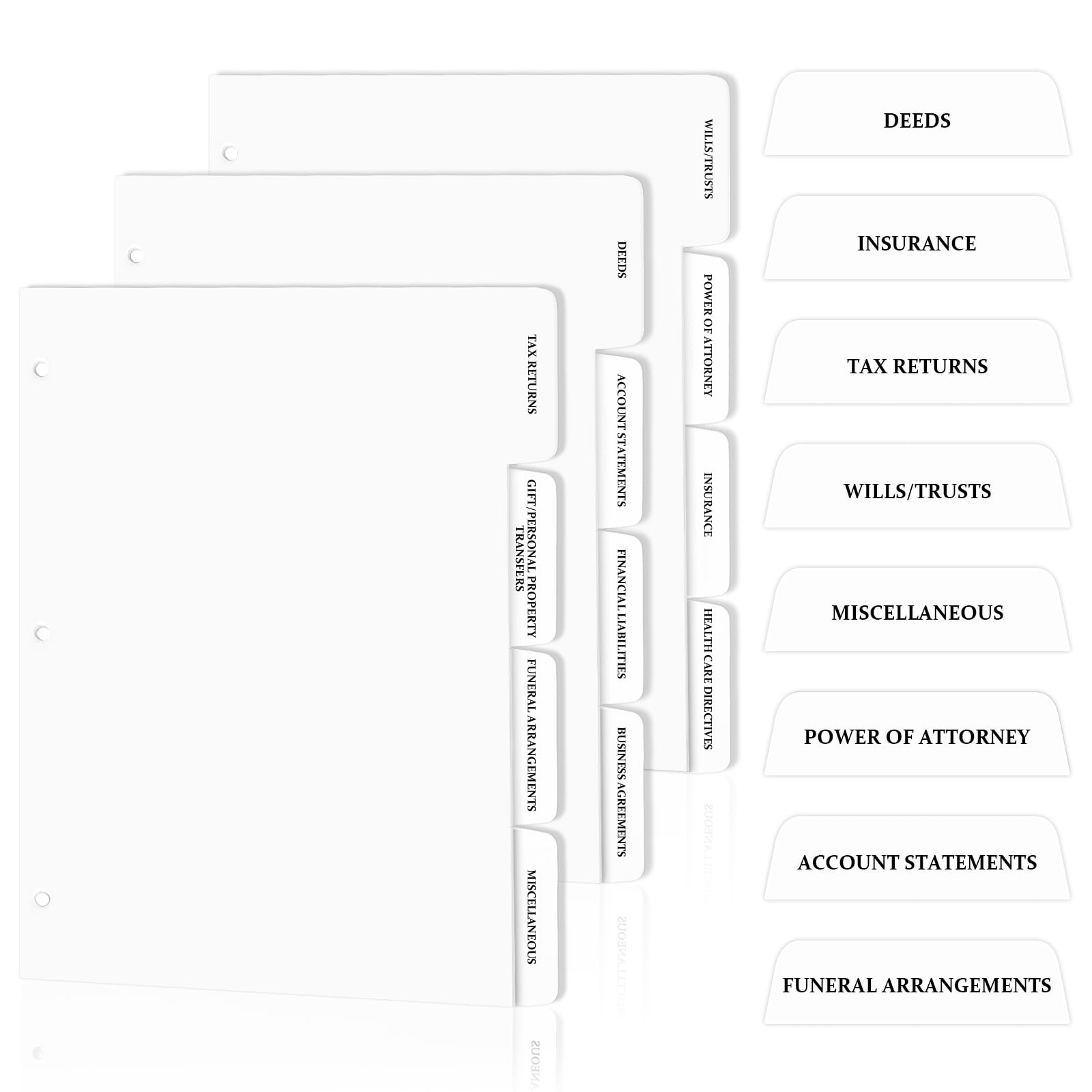 12 linguette divisori per pianificazione immobiliare con etichette, 22,9 x 28,9 cm, divisori a 3 anelli, per avvocati specializzati in pianificazione immobiliare per uso personale (10)