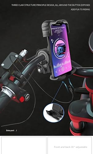 Miniatura 6 de AOOF Soporte para teléfono de motocicleta soporte para teléfono de bicicleta soporte ajustable para teléfono manillar de bicicleta clip para iPhone