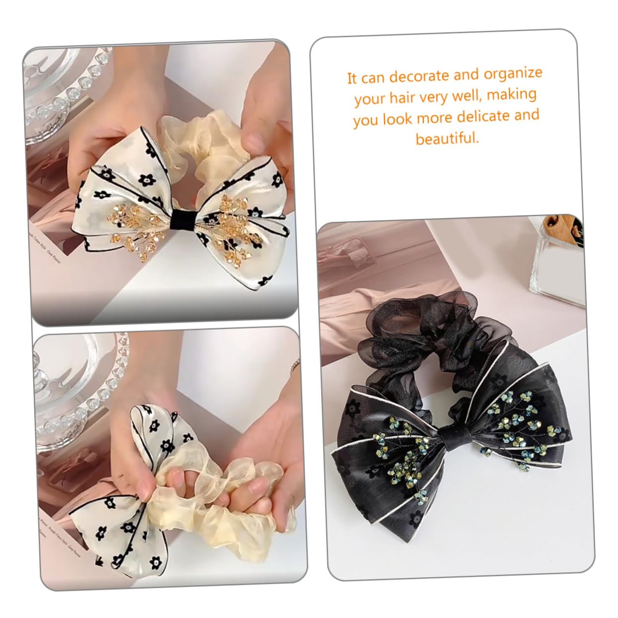 Healeved 6piezas Lazos Para Cabello Diseño De Flor y Lazo Accesorios Chic Para Niñas Diademas Elegantes y Versátiles Para Peinados Diarios