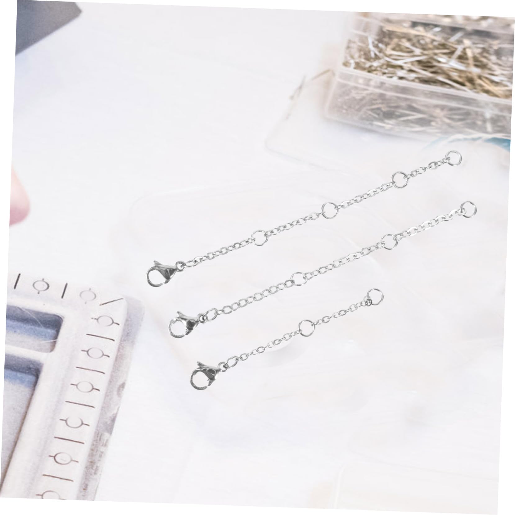 Tofficu 120piezas Extensores De Cadena Inoxidable Para Collares y Pulseras Para Diy Joyería
