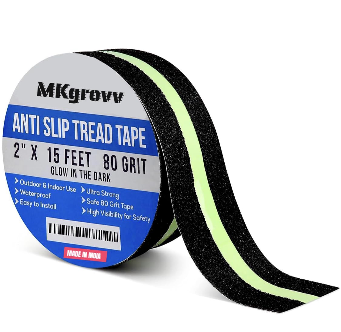 MKgrovv Super Anti Slip Grip Tape Non-Slip Traction Tapes with Glow in Dark Reduce Risk of Slipping Indoor/Outdoor Stair Tread Step Slippery Surfaces Keeps You Safe 2 Inch x 5 Meter Pack of -1 (B0CNZRXP65) Amazon Price History, Amazon Price Tracker