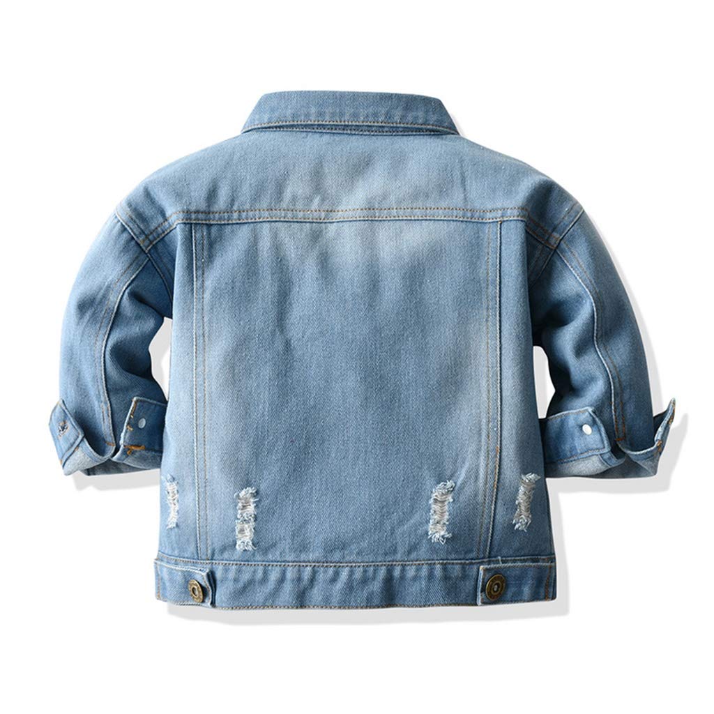 Chaqueta vaquera para niños y niñas con botones para niños pequeños - azul - 4-5 años