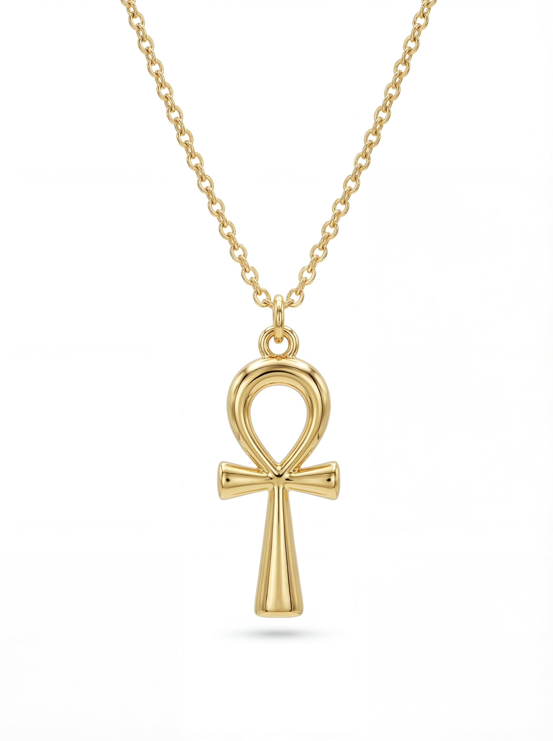 Dremmy Studios Cross Pendant Necklace for Women 14K Gold Plated Cubic Zirconia Evil Eye Butterfly Angel Wing Disc Coin Necklace Minimalist Religious Faith Jewelry Gift for Women