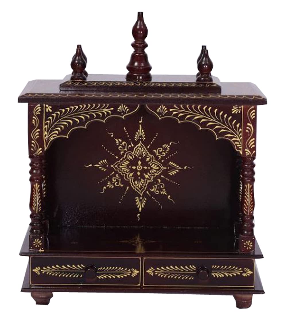 Temple de maison en bois pour coin zen et méditation Aakrati marron