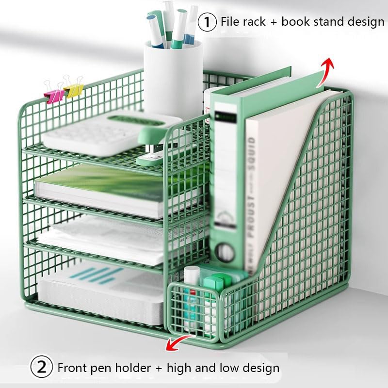 Organizer da scrivania in metallo, multifunzione, portapenne, organizer per articoli di cancelleria, accessori per spazio di lavoro per una facile organizzazione della scrivania