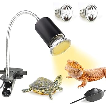 NANEEZOO Schildkr ten W rmelampe - Reptilien Terrarium Lampe 25W Reptilien Heizlampe UV W rmespotlampe mit Clip E27 W rmestrahler Aquarium Tiere - f r Schildkr te Eidechse Spinne chlange