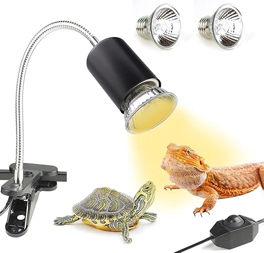 VEGOATY Reptilien Wärmelampe Mit Schutzkorb - 25W & 60W Keramikstrahler Für Terrarien