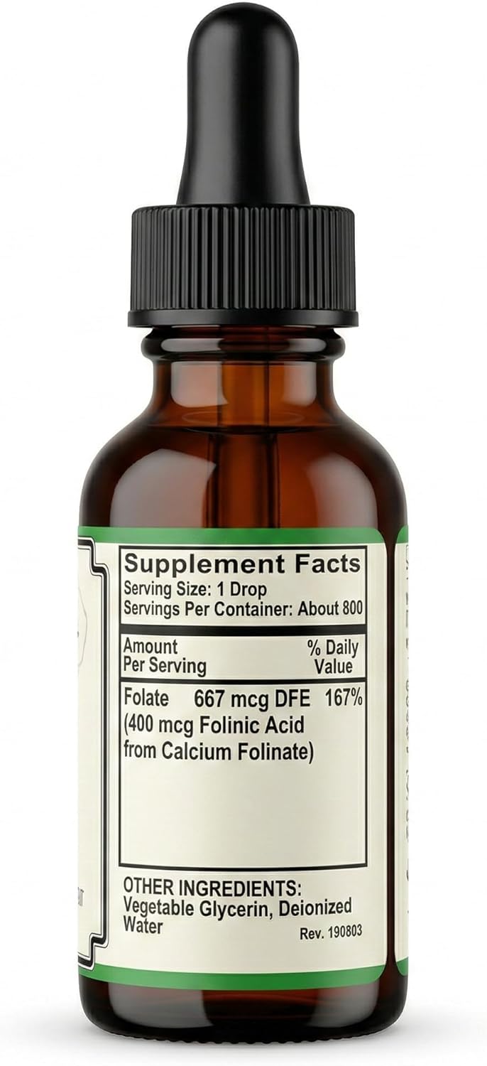 Folate Iiquid [ 667 mcg DFE, 400 mcg of Folinic Acid ] 800 Servings