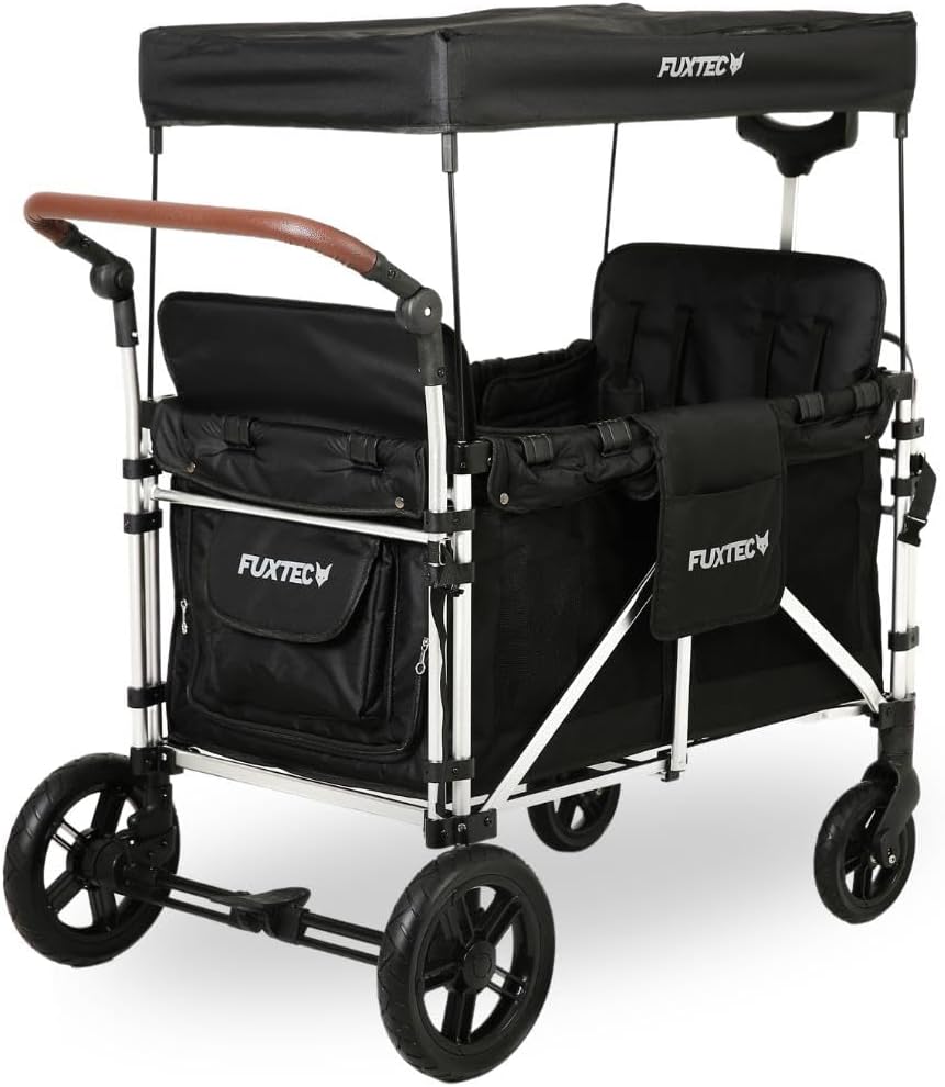 Fuxtec The Original Family Cruiser Folding Garden Trolley, EN-1888 Approved, 4 Children, Removable Bench, Transport, Beach, Forest, Pull or Push