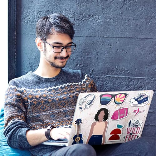 Image of Galaxsia Floral D25 Full Body Vinyl Laptop Skin /Sticker /Cover Upto 15.6 Inches Laptops Laminated-Removable-HD Quality Compatible for Hp-Dell-Sony-Lenovo-Asus etc.(15x10 Inches)