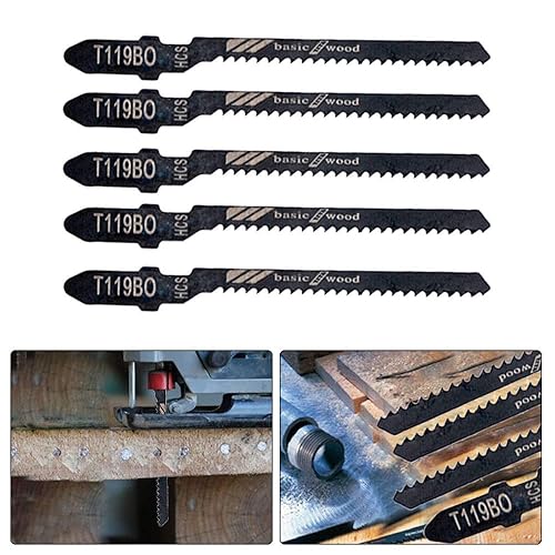 Miniatura 5 de Hojas de sierra de calar, 5 piezas T119BO T119BO hoja de sierra de calar universal surtido para cortar metal, madera, PVC y más, compatible con