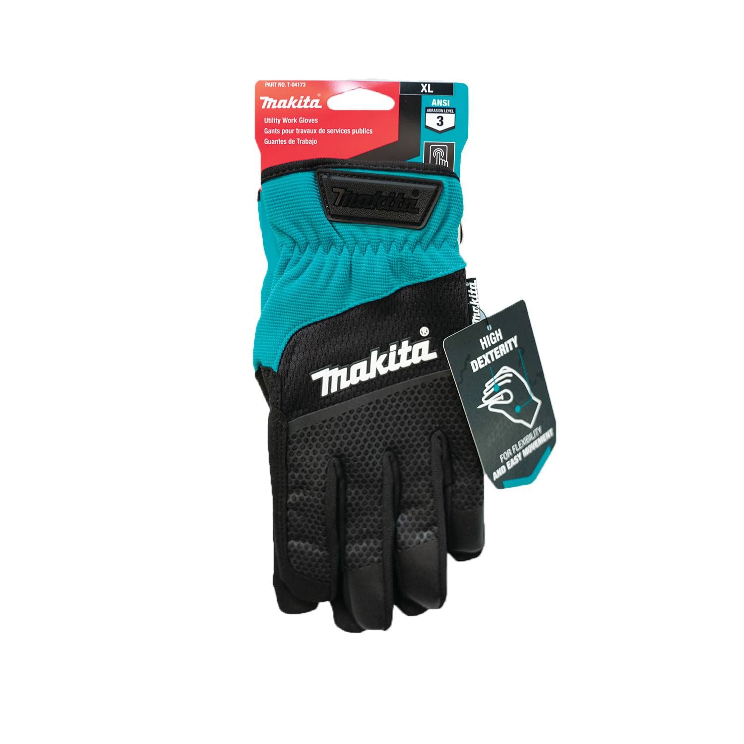 Makita T-04173 - Guanti da lavoro flessibili con polsino aperto (X-Large)