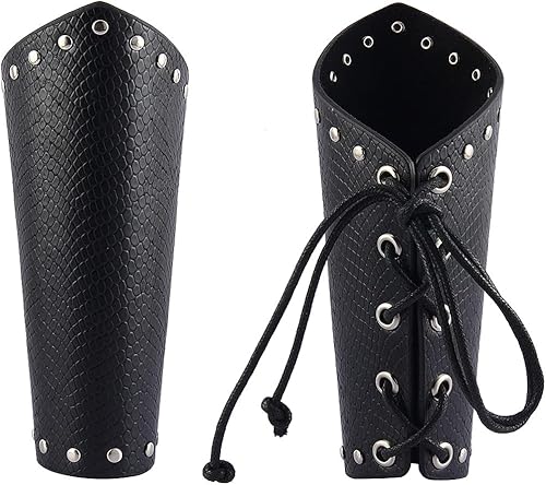 JAOYU Brazalete de cuero medieval Vambrace Armadura de muñeca Brazalete vikingo protector de brazo de cuero Guantelete Pulsera LARP Accesorios 2