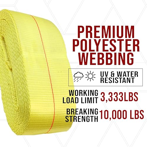 Miniatura 3 de Boxer Herramienta 1 paquete de correa de trinquete de amarre de 2 pulgadas x 27 pies ganchos en J gemelos  Resistencia a la rotura 10,000 libras