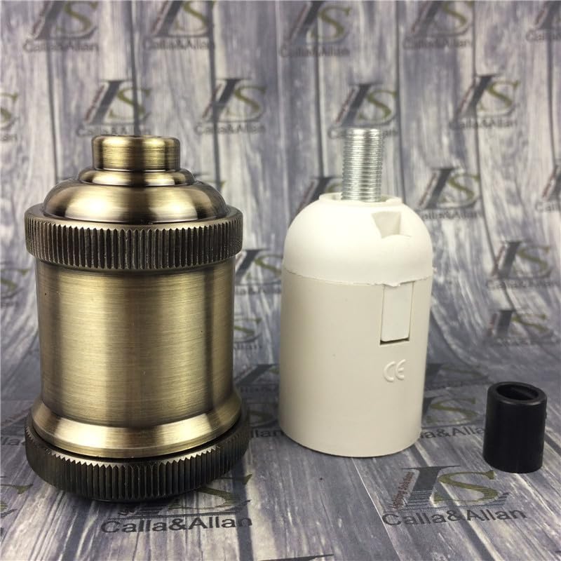 vintage E26/27 lamp socket brass finish retro light lamp base holder DIY aluminium lamp holder - (Color: brass; Base Type: 3 units)