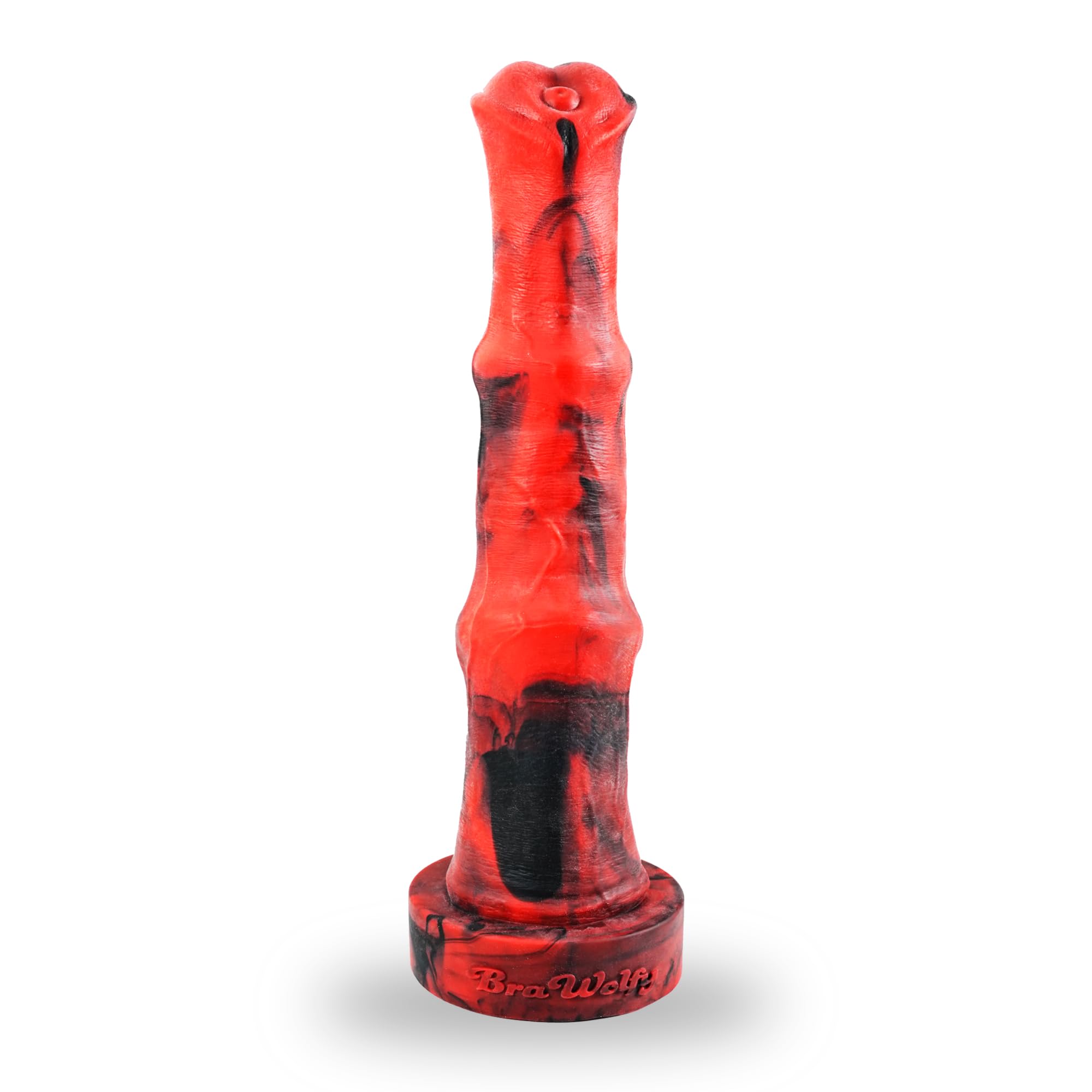 Pene anale gigante in silicone platinico per uso alimentare, modello stallone italiano, lungo 50 cm - Materiale conforme agli standard FDA - extra lunga - Dildo anale Vac-U-Lock (Rosso&Nero, X Large)