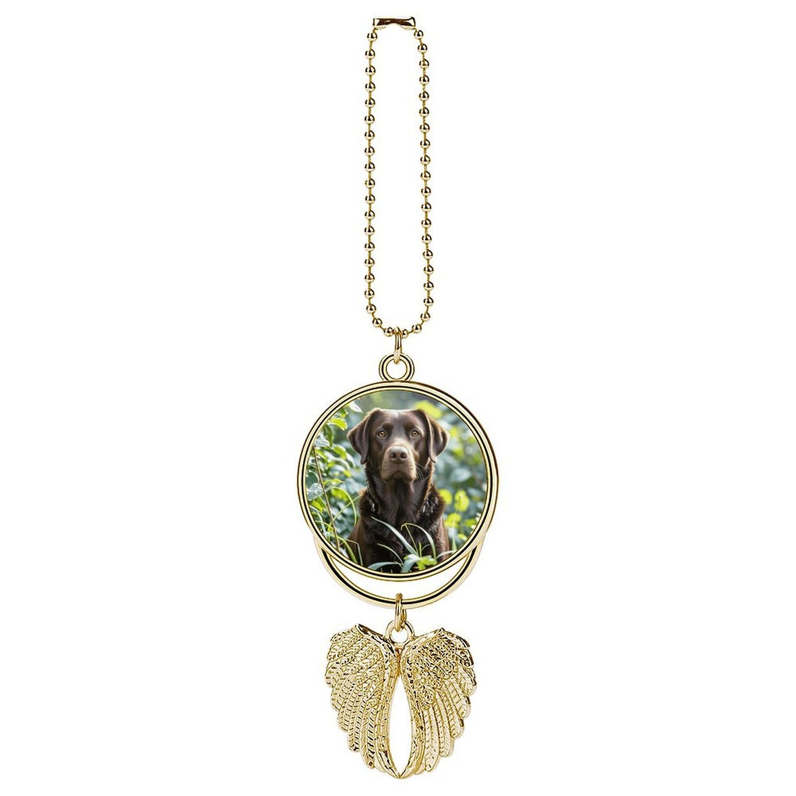 Brown Labrador Retriever Car Charm Rear View Mirror Pendant Decor Golden-brown Labrador Retriever