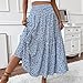 Women Floral Maxi Skirt Pleated A Line Long Flowy Tiered Circle Maternity Hippie Boho Beach Skirt with Pockets Cute Casual High Waisted Western Modest Church Hawaiian Trendy Summer Vacation Skirts