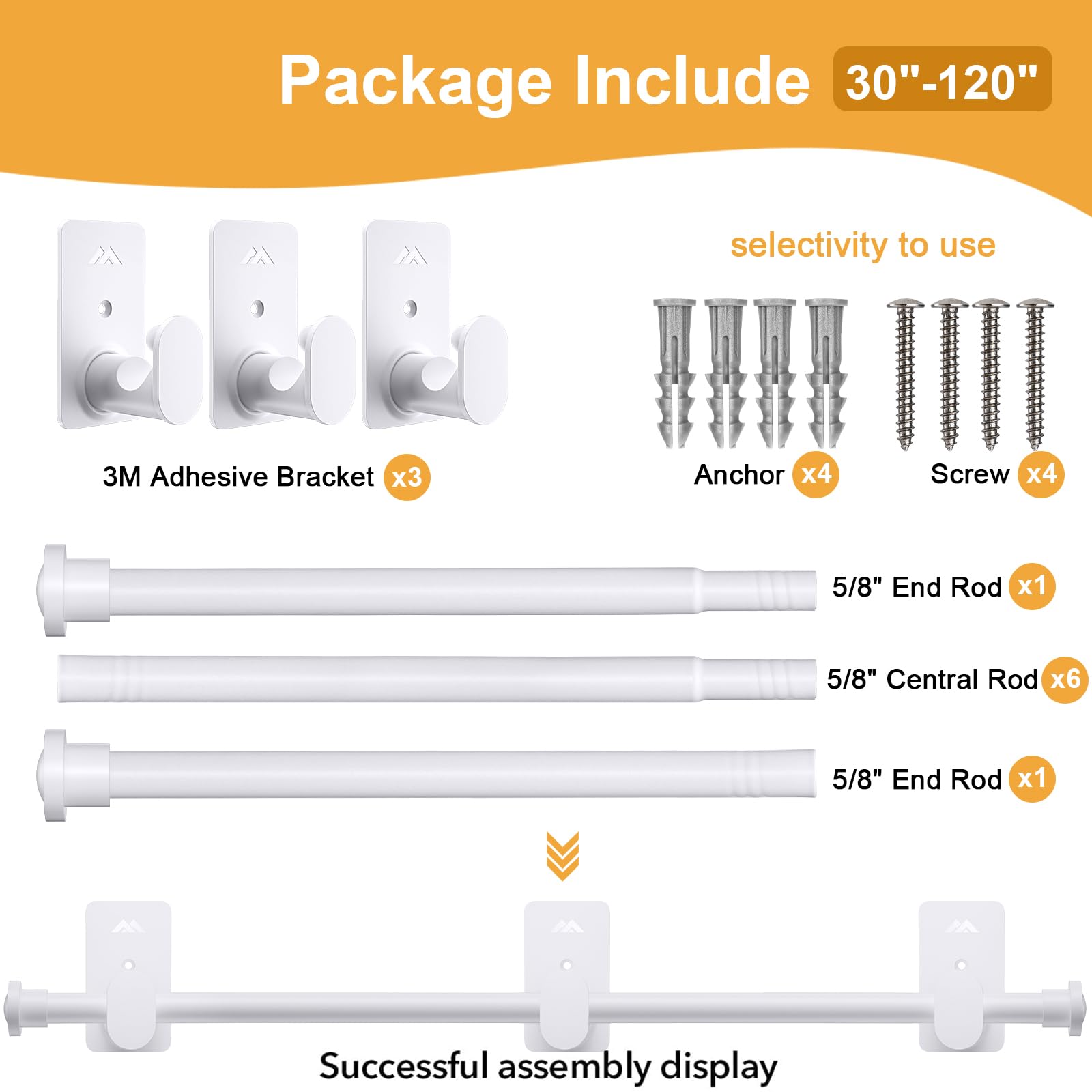 Snapklik.com : SIMEWIN No Drill Curtain Rods No Drilling For Windows 30