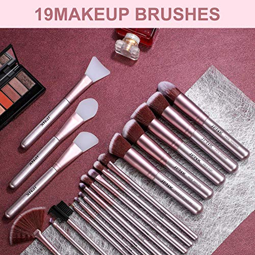 JPNK Makeup Brush Set, 16 Makeup Brushes,3PCS Silicone Facial Mask Brush Face Mask Brush Soft Silicone Facial Mud Mask Applicator (Purple)