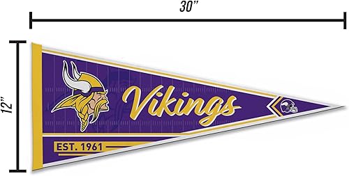 Vista 26 de Rico Industries NFL Football Classic - Banderín de fieltro de 12 x 30 pulgadas para decoración de pared, ideal para el hogar, dormitorio, decoración