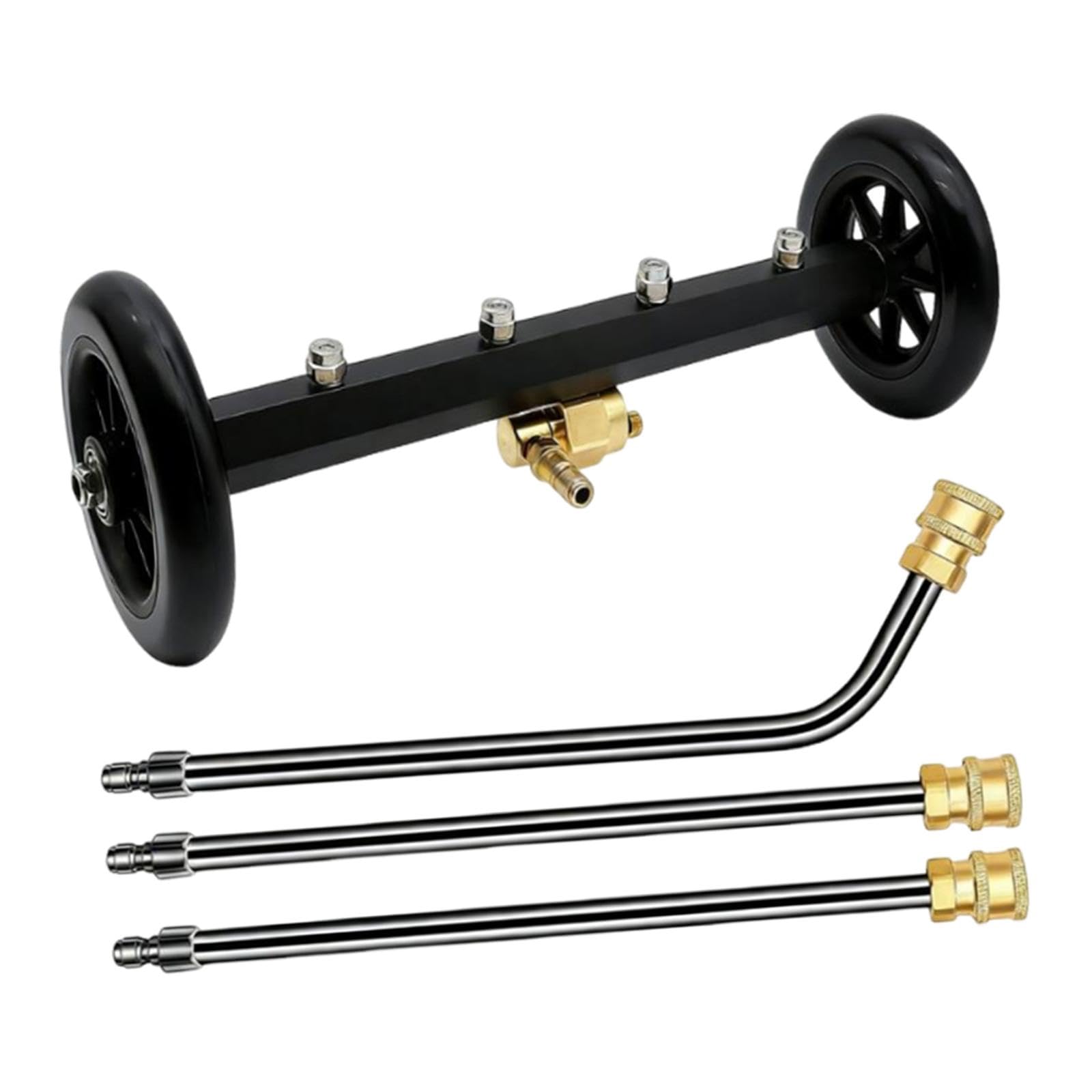 Idropulitrice per Sottoscocca con Accessorio Idropulitrice per Sottoscocca, Accessorio per Lavaggio Auto della Superficie del Bagagliaio, Asta Spazzol, Nero