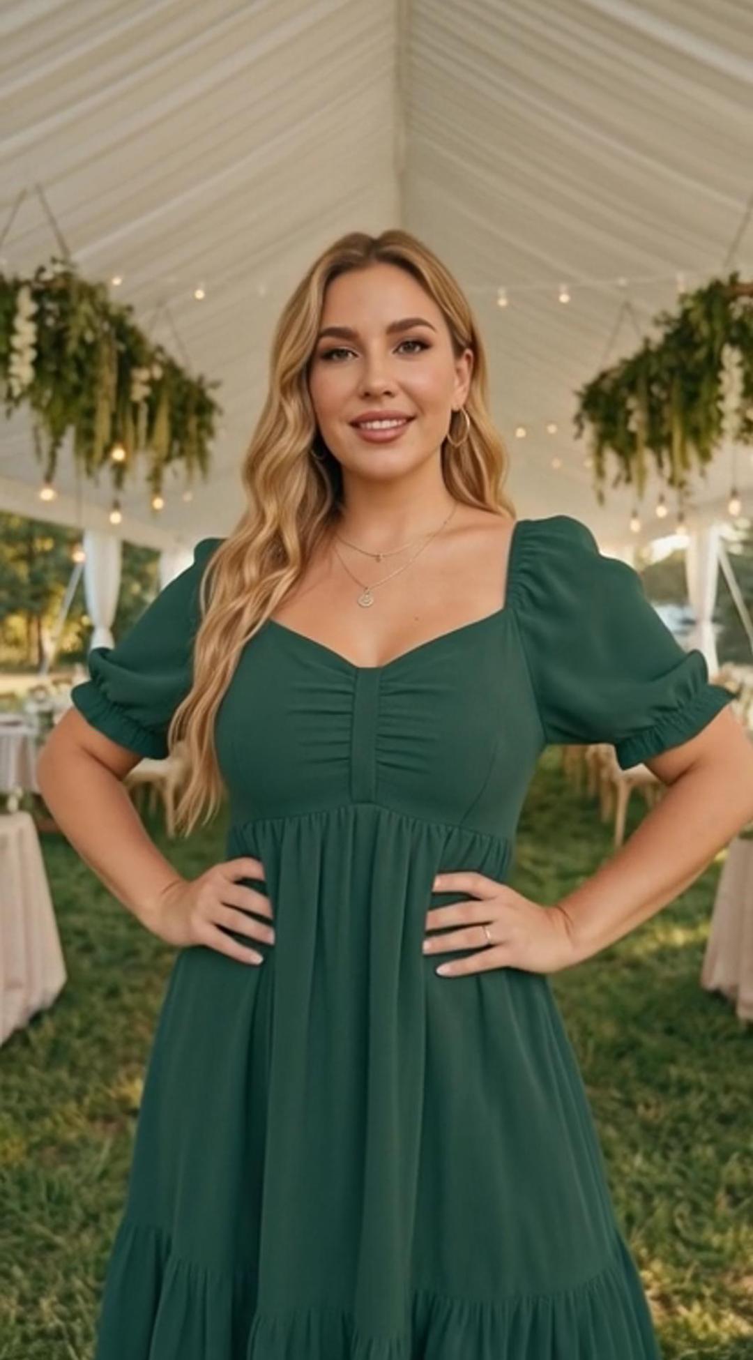 amazon emerald green dress Watch Plus size cocktail party on Live emerald green dress long sleeve