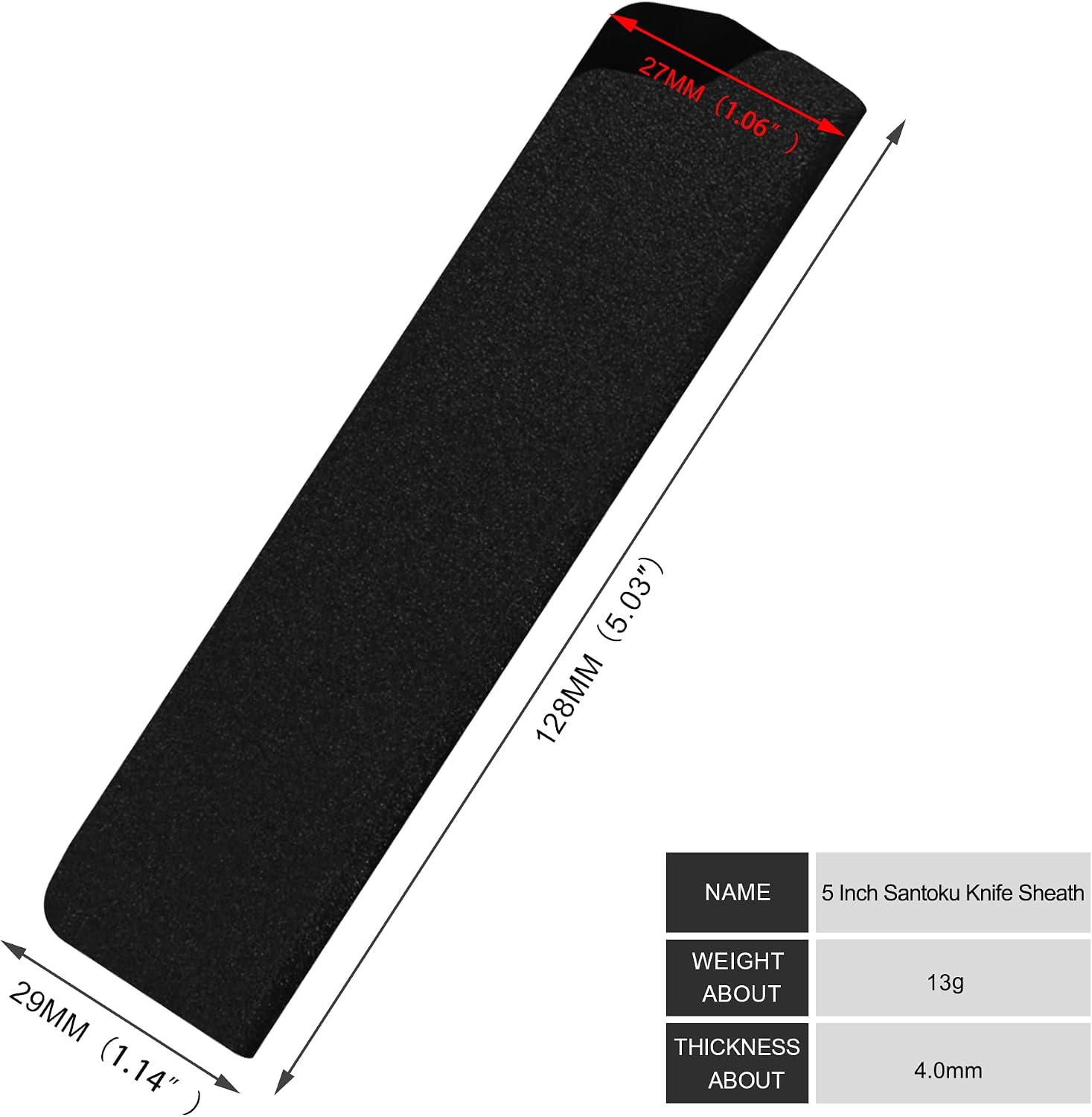XYJ Knife Case Set Universal Knife Edge Guards for 5'' Santoku Deba Knife Chef Knife Sheath Knife Sleeve ABS Knife Cover Knife Case Blade Protectors for Japanese Style Knife(Knives Not Included)