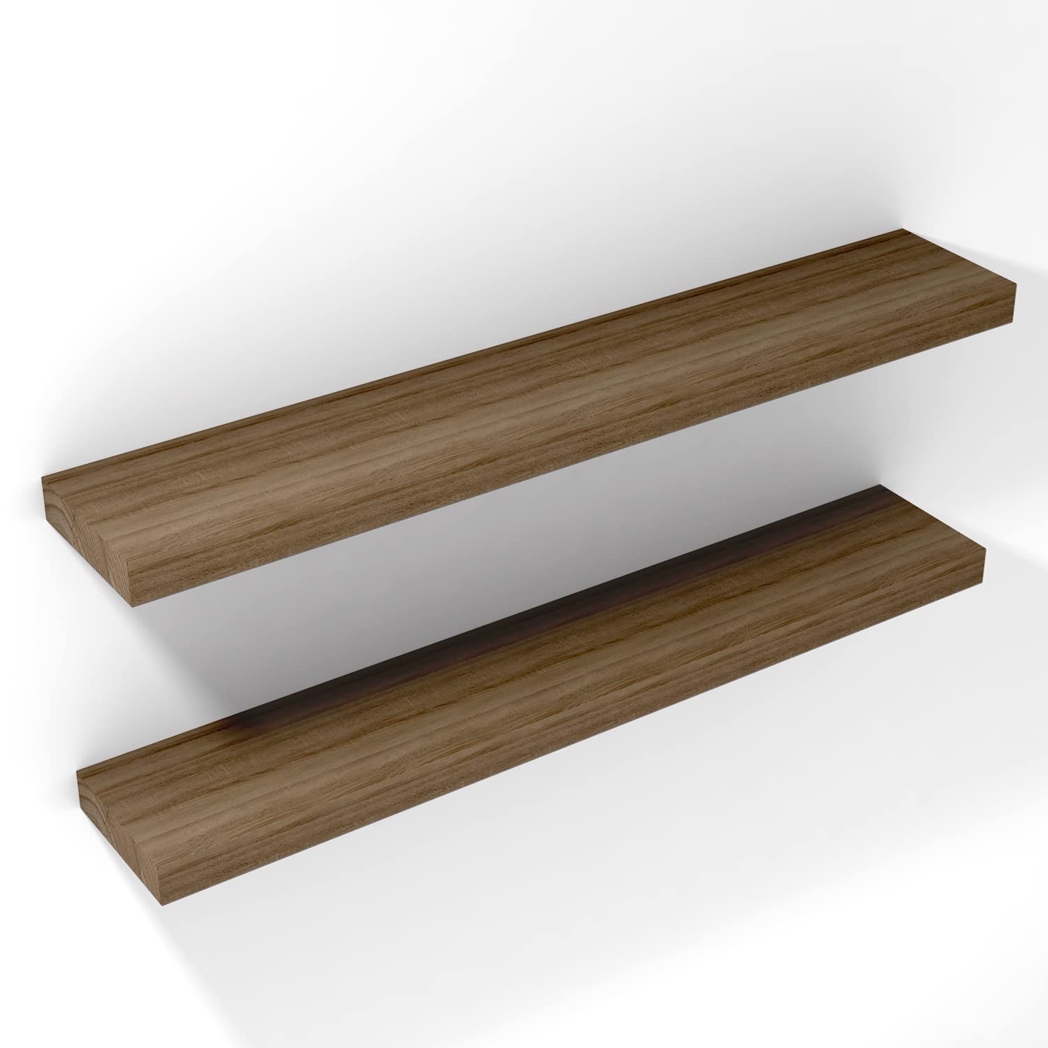 FALANZATH Floating Shelves Wall Mounted Set of 2, Wood Wall Shelves for Bedroom, Bathroom, Kitchen, Office,Living Room Storage & Decoration (Walnut)