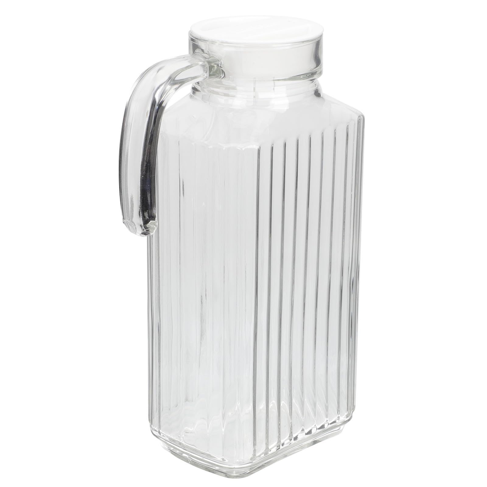 Garneck Jarra de Agua de Vidrio de 1.7l Tapa Resistente, Gran Capacidad para Bebidas Frías y Calientes, Adecuado para Hogar y Oficina