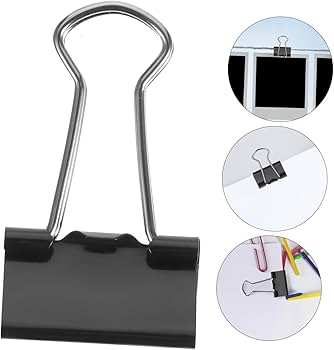 Amazon | EXCEART 個 文房具クリップ 黒いクリップ 小さな