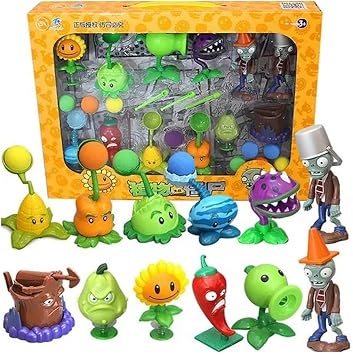 Figure vs Pee Shooter Party Set Robot Doll PVZ Figurine Action Figure PVZ Toy Set Action Figure Christmas Party Birthday Gift 12+15-Set