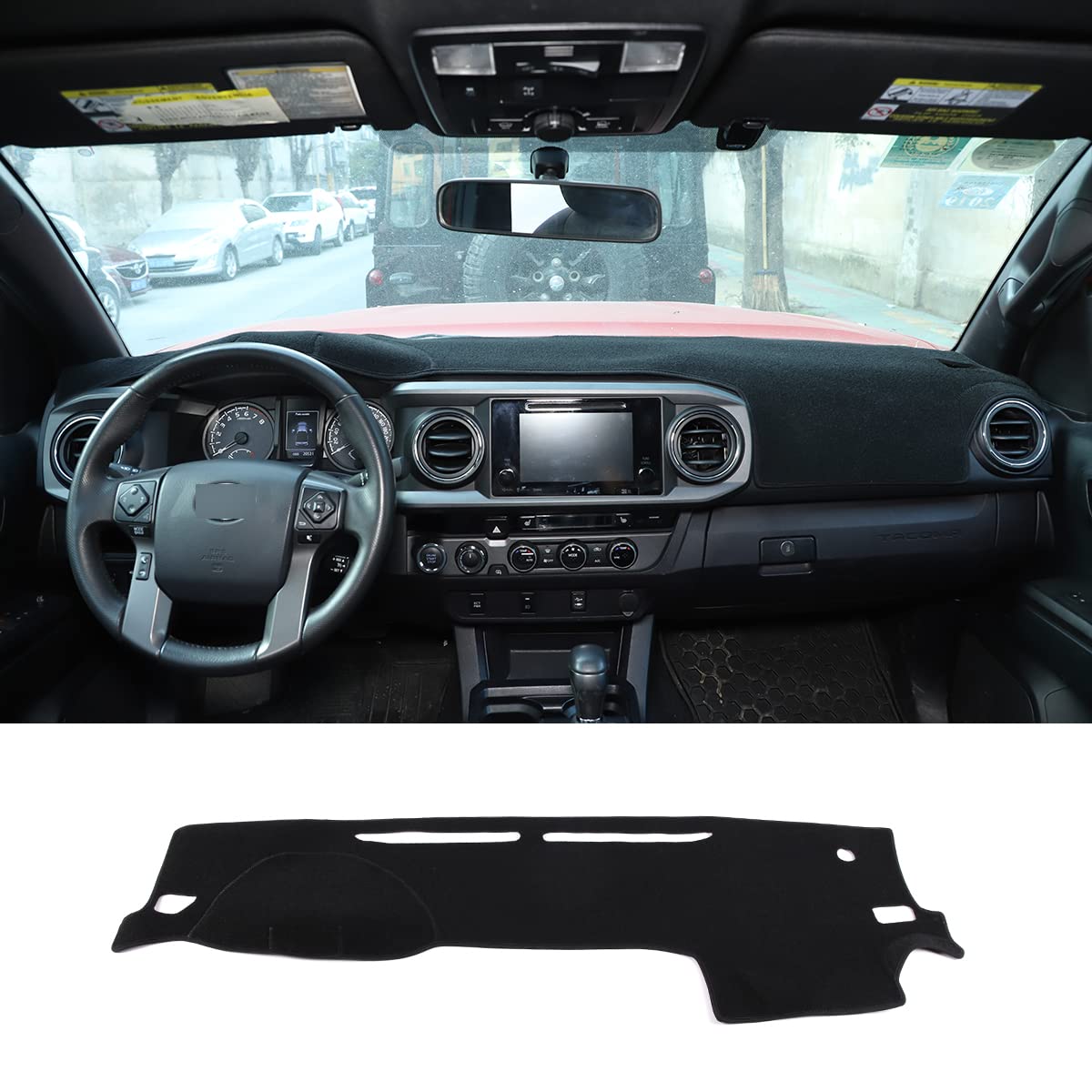 CHEAYAR Cubierta para salpicadero, tapete compatible con Toyota Tacoma2016-2021, tablero de salpicadero, tablero de salpicadero, protector de protección solar