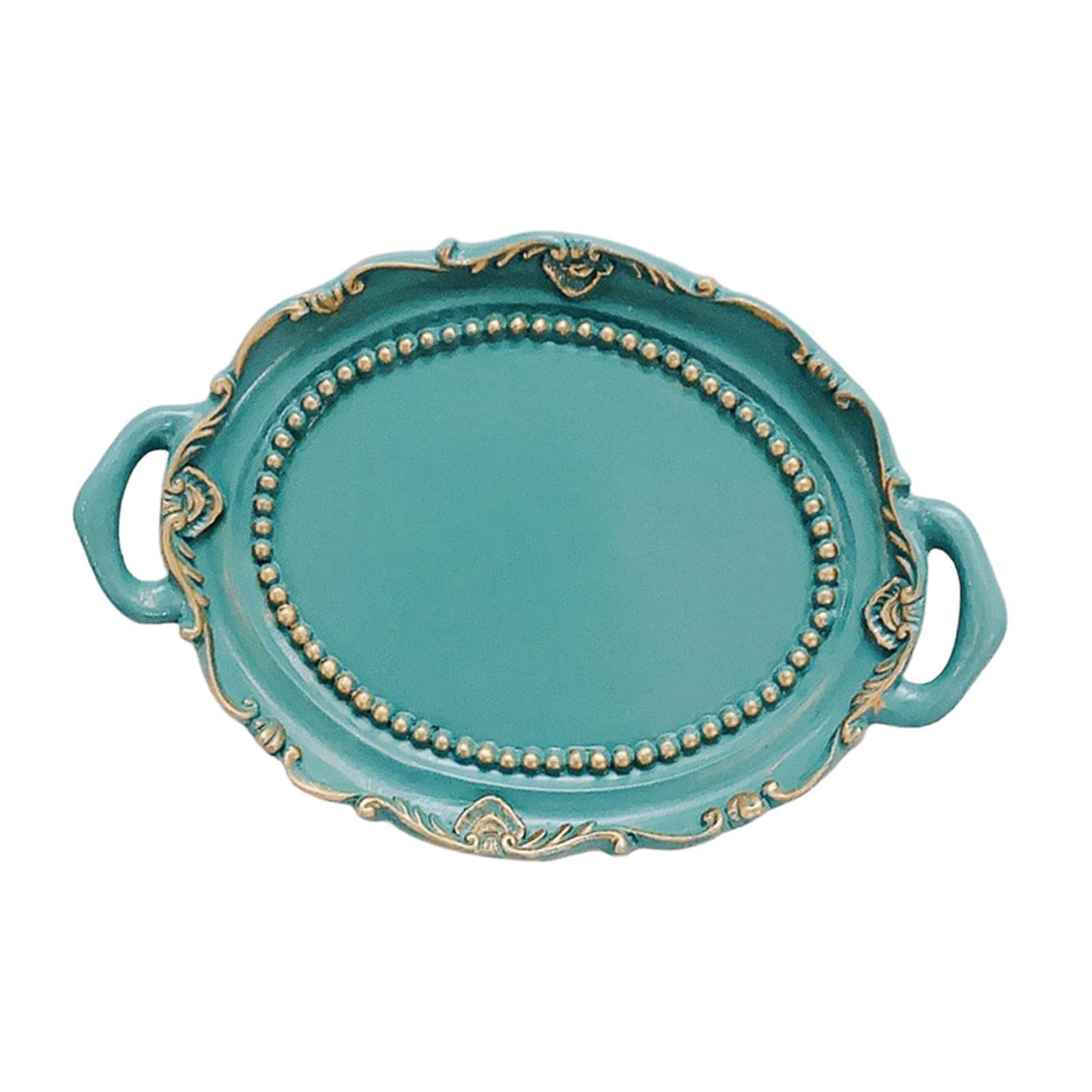 AMSLSIU Polished Decorative Tray Organizer Centerpiece Enriching Home Decor While Perfecting Jewelry Storage And Offering Elegant Display Ideas Vanity Trays, Green