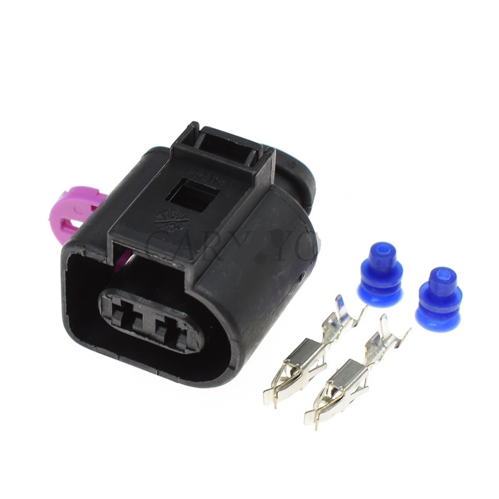 1 Set Automotive Wiring Harness Connector 1J0973722 8D0973822 Electrical Horn p/Lug 1J0 973 722 1717692-1 8D0 973 822(Female)
