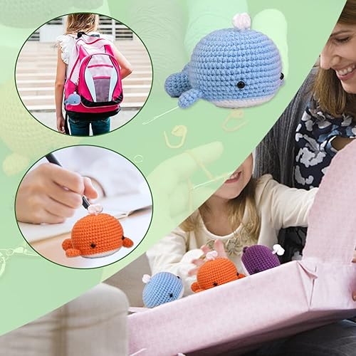 Miniatura 7 de ZMAAGG Kit de ganchillo para principiantes, kit de animales de ganchillo, kit de inicio de ganchillo para principiantes, kit de tejido con hilo de