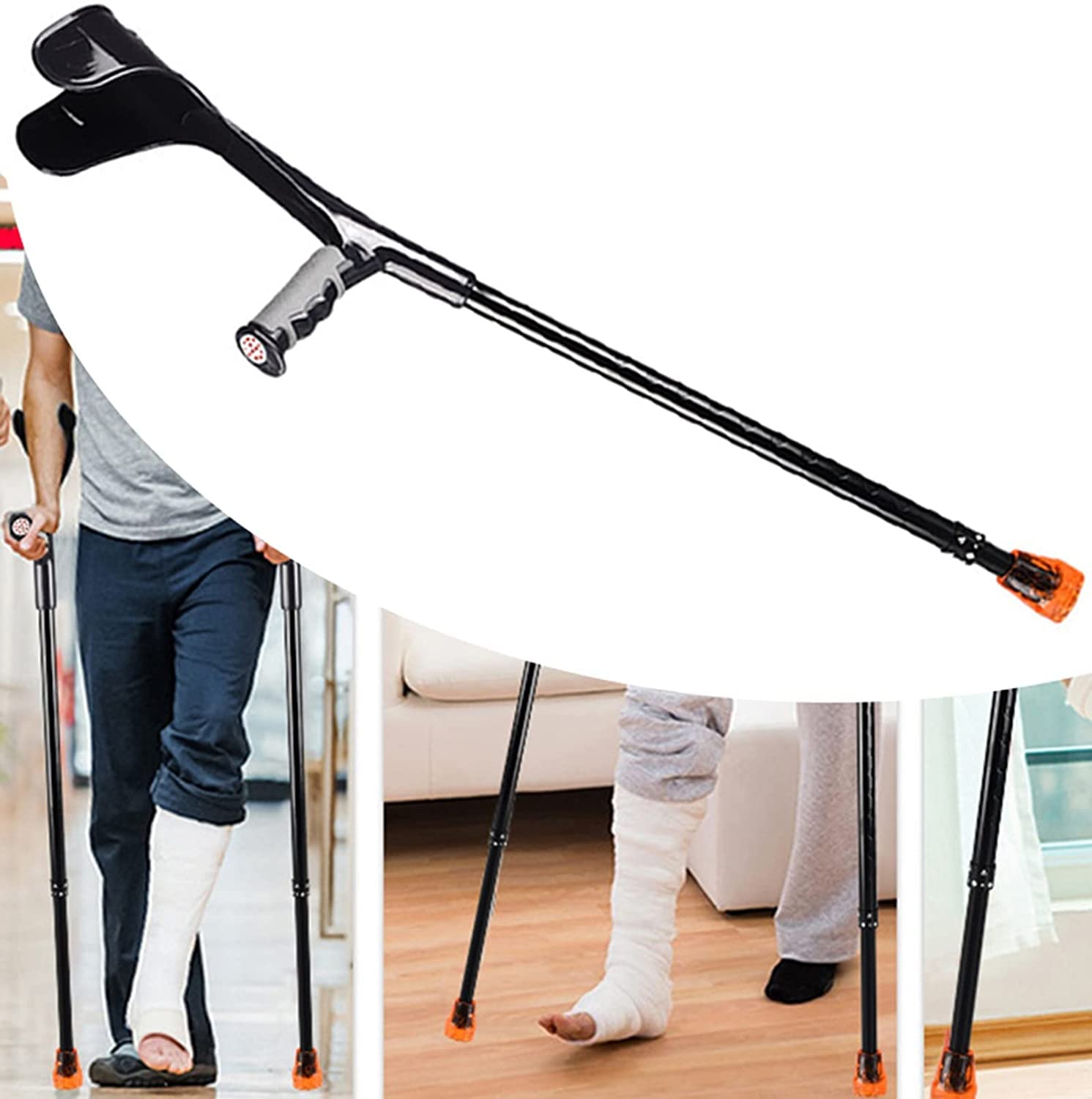 LIOONS Muletas de antebrazo, Bastones Ajustables en Altura, muletas para Axilas para Adultos, Bastones Aptos para muletas médicas de 55-75 Pulgadas de Alto