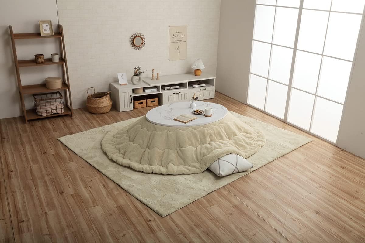 こたつ 布団 楕円形 ラピアス ミルキーベージュ 約185×225cm楕円形