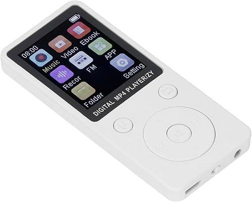 Reproductor de MP3, reproductor MP3 MP4 Super Slim Pantalla a color de 1.8 pulgadas para estudio (blanco)
