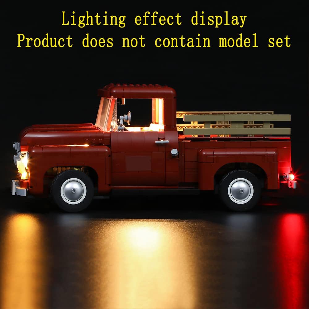 GEAMENT LED Light Kit Compatible with Lego Pickup Truck - Lighting Set for Creator 10290 Building Model (Model Set Not Included)
