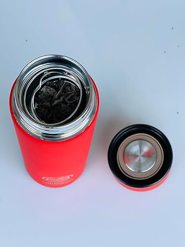 Miniatura 3 de Sikharas - 16.9 fl oz Life - Botella de agua térmica de acero inoxidable con aislamiento térmico para café de viaje (rojo)