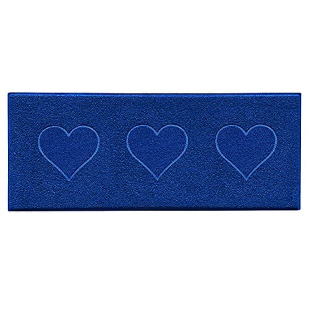 Nicoman Heart Shape Embossed Entrance Door Mat Non Slip Dirt Trapper PVC Spaghetti Mat with Rubber Base, Jet Washable Quick Drying Doormat Watertight Indoor or Outdoor - (Runner, Blue, 150 x 60cm)