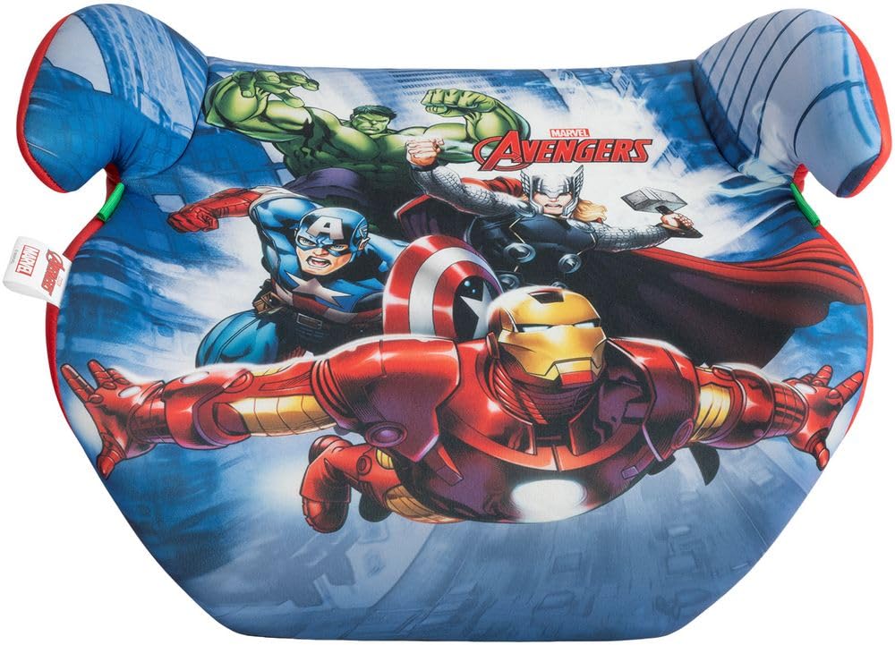 Tataway Marvel Avengers seggiolino alzatina auto i-Size ECE R129. Rialzo bimbi 125-150 cm con grafiche dei supereroi, seduta grigia, per viaggi comodi e in sicurezza